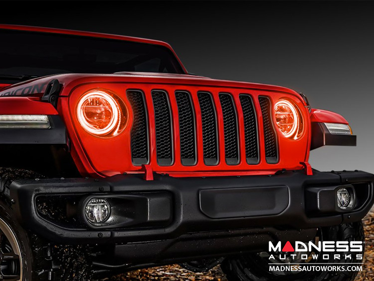 Jeep Wrangler JK Surface Mount Headlight Halo Kit - Amber LED